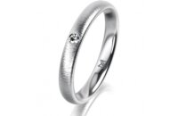 Ring 18 Karat Weissgold 3.0 mm sandmatt 1 Brillant G vs...