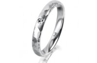 Ring 18 Karat Weissgold 3.0 mm diamantmatt 1 Brillant G...