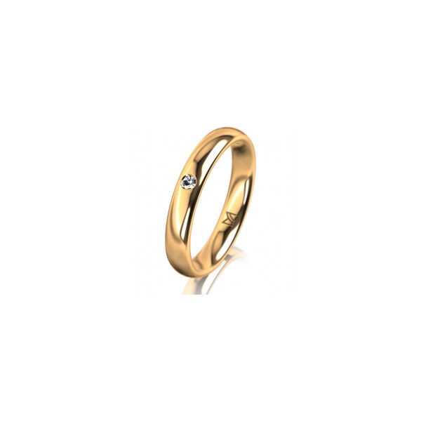 Ring 14 Karat Gelbgold 3.5 mm poliert 1 Brillant G vs 0,025ct