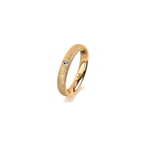 Ring 14 Karat Gelbgold 3.5 mm kreismatt 1 Brillant G vs 0,025ct
