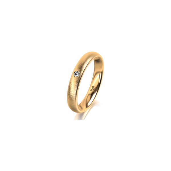Ring 14 Karat Gelbgold 3.5 mm sandmatt 1 Brillant G vs 0,025ct