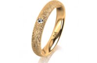 Ring 14 Karat Gelbgold 3.5 mm kristallmatt 1 Brillant G...
