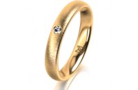 Ring 18 Karat Gelbgold 3.5 mm sandmatt 1 Brillant G vs...