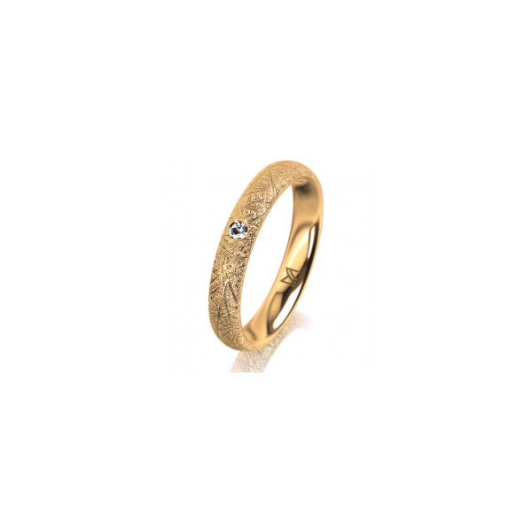 Ring 18 Karat Gelbgold 3.5 mm kristallmatt 1 Brillant G vs 0,025ct