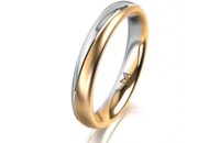 Ring 14 Karat Gelb-/Weissgold 3.5 mm l&auml;ngsmatt