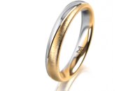 Ring 14 Karat Gelb-/Weissgold 3.5 mm sandmatt