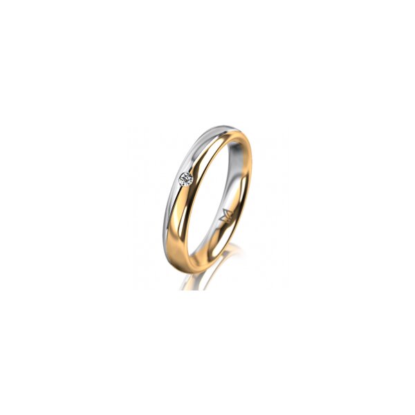 Ring 14 Karat Gelb-/Weissgold 3.5 mm poliert 1 Brillant G vs 0,025ct