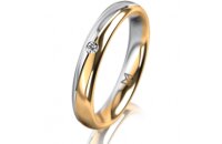Ring 14 Karat Gelb-/Weissgold 3.5 mm poliert 1 Brillant G...