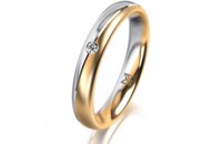 Ring 14 Karat Gelb-/Weissgold 3.5 mm l&auml;ngsmatt 1...