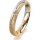 Ring 18 Karat Gelb-/Weissgold 3.5 mm kristallmatt 1 Brillant G vs 0,025ct