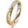 Ring 18 Karat Gelb-/Weissgold 3.5 mm diamantmatt 1 Brillant G vs 0,025ct