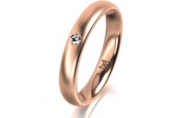 Ring 14 Karat Rotgold 3.5 mm l&auml;ngsmatt 1 Brillant G...