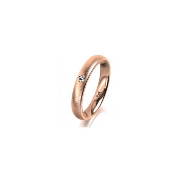 Ring 14 Karat Rotgold 3.5 mm sandmatt 1 Brillant G vs 0,025ct