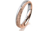 Ring 14 Karat Rot-/Weissgold 3.5 mm kristallmatt