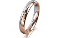 Ring 14 Karat Rot-/Weissgold 3.5 mm poliert 1 Brillant G...