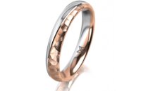 Ring 18 Karat Rot-/Weissgold 3.5 mm diamantmatt