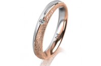 Ring 18 Karat Rot-/Weissgold 3.5 mm kristallmatt 1...