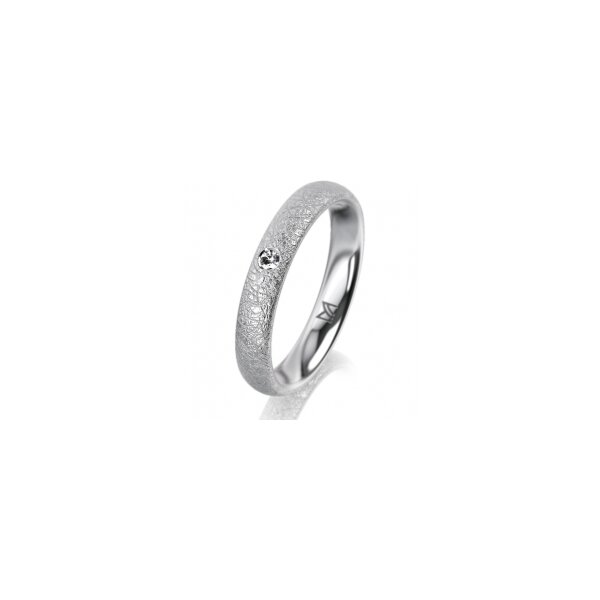 Ring 14 Karat Weissgold 3.5 mm kreismatt 1 Brillant G vs 0,025ct