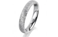 Ring 18 Karat Weissgold 3.5 mm kristallmatt