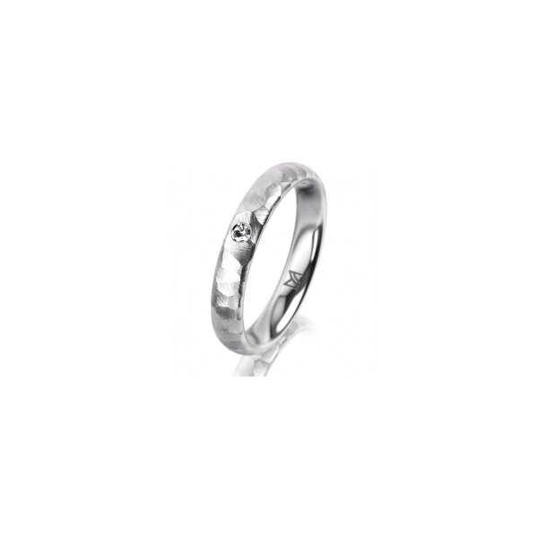 Ring 18 Karat Weissgold 3.5 mm diamantmatt 1 Brillant G vs 0,025ct