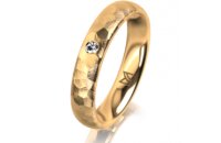 Ring 14 Karat Gelbgold 4.0 mm diamantmatt 1 Brillant G vs...