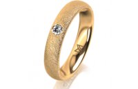 Ring 14 Karat Gelbgold 4.0 mm kreismatt 1 Brillant G vs...