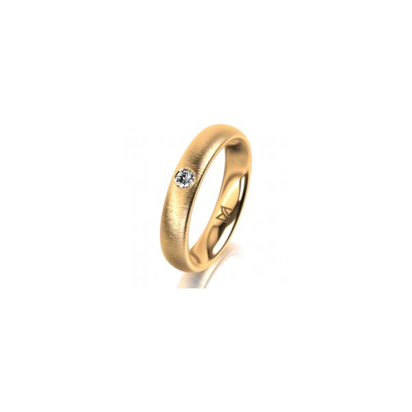 Ring 14 Karat Gelbgold 4.0 mm sandmatt 1 Brillant G vs 0,065ct