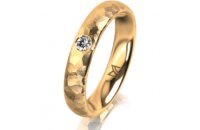 Ring 14 Karat Gelbgold 4.0 mm diamantmatt 1 Brillant G vs...