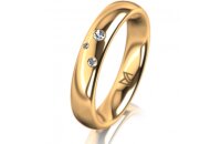 Ring 14 Karat Gelbgold 4.0 mm poliert 3 Brillanten G vs...
