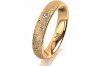 Ring 14 Karat Gelbgold 4.0 mm kristallmatt 3 Brillanten G...