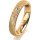 Ring 14 Karat Gelbgold 4.0 mm kristallmatt 3 Brillanten G vs Gesamt 0,030ct