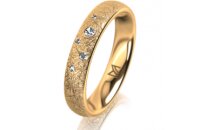 Ring 14 Karat Gelbgold 4.0 mm kristallmatt 5 Brillanten G...