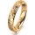 Ring 14 Karat Gelbgold 4.0 mm diamantmatt 5 Brillanten G vs Gesamt 0,035ct