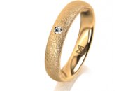 Ring 18 Karat Gelbgold 4.0 mm kreismatt 1 Brillant G vs...