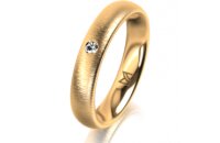 Ring 18 Karat Gelbgold 4.0 mm sandmatt 1 Brillant G vs...