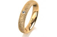 Ring 18 Karat Gelbgold 4.0 mm kristallmatt 1 Brillant G...