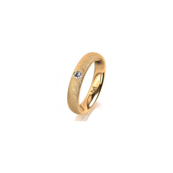 Ring 18 Karat Gelbgold 4.0 mm kreismatt 1 Brillant G vs 0,065ct