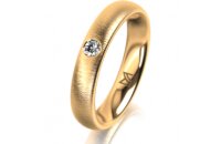 Ring 18 Karat Gelbgold 4.0 mm sandmatt 1 Brillant G vs...