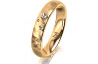 Ring 18 Karat Gelbgold 4.0 mm diamantmatt 3 Brillanten G...