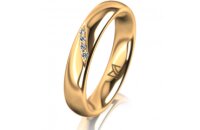 Ring 18 Karat Gelbgold 4.0 mm poliert 4 Brillanten G vs...