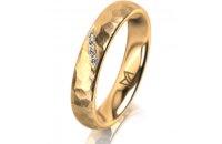 Ring 18 Karat Gelbgold 4.0 mm diamantmatt 4 Brillanten G...