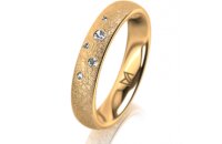 Ring 18 Karat Gelbgold 4.0 mm kreismatt 5 Brillanten G vs...