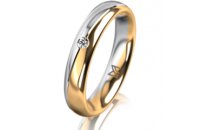 Ring 14 Karat Gelb-/Weissgold 4.0 mm poliert 1 Brillant G...