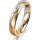 Ring 14 Karat Gelb-/Weissgold 4.0 mm l&auml;ngsmatt 1 Brillant G vs 0,025ct