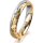 Ring 14 Karat Gelb-/Weissgold 4.0 mm diamantmatt 1 Brillant G vs 0,025ct