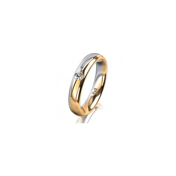 Ring 14 Karat Gelb-/Weissgold 4.0 mm poliert 1 Brillant G vs 0,065ct