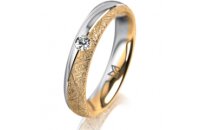 Ring 14 Karat Gelb-/Weissgold 4.0 mm kristallmatt 1...
