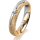 Ring 14 Karat Gelb-/Weissgold 4.0 mm kristallmatt 1 Brillant G vs 0,065ct