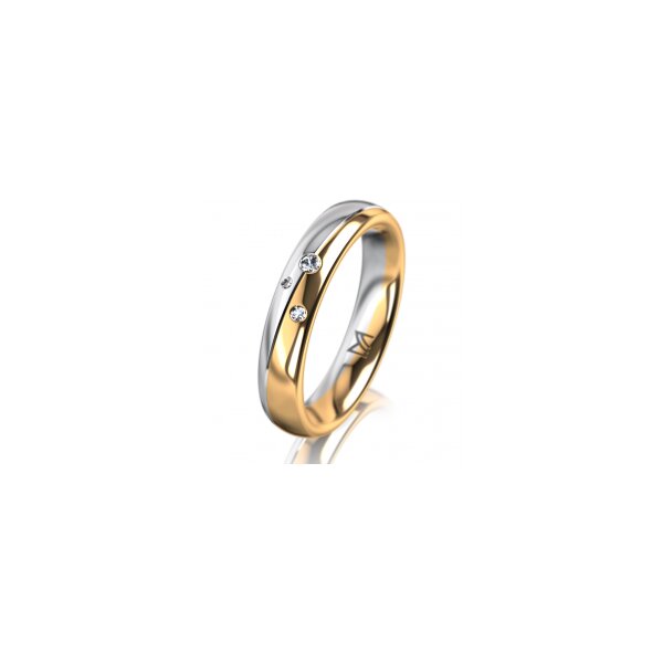 Ring 14 Karat Gelb-/Weissgold 4.0 mm poliert 3 Brillanten G vs Gesamt 0,030ct