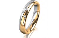 Ring 14 Karat Gelb-/Weissgold 4.0 mm poliert 3 Brillanten...